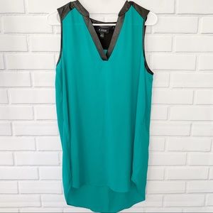 A. Byer Green and Black Faux Leather Tank Top